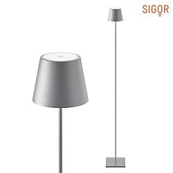 LED lampadaire  accu NUINDIE, IP54, 2700K / 2200K (Flex-Mood), gradable, gris graphite , couvert de poudre