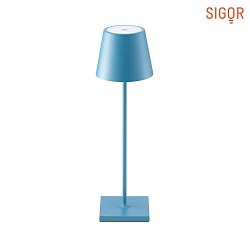 battery table lamp NUINDIE round, CCT Switch IP54, dolphin blue dimmable
