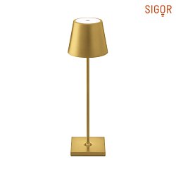 battery table lamp NUINDIE round, CCT Switch IP54, gold anodised dimmable