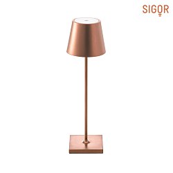 battery table lamp NUINDIE round, CCT Switch IP54, bronze anodised dimmable