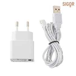 Charging cable NUINDIE EASY-CONNECT, incl. power supply unit, 120cm, white