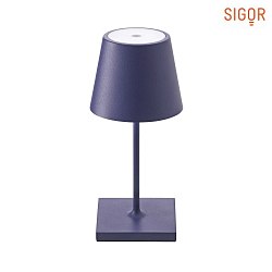 battery table lamp NUINDIE MINI round, CCT Switch, dimmable IP54, plum blue dimmable