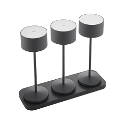 battery table lamp VELUNA up / down, CCT Switch, set of 3, with touch dimmer IP44, night black dimmable