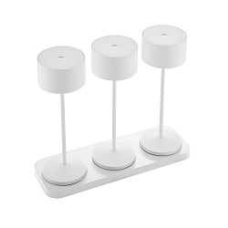 battery table lamp VELUNA up / down, CCT Switch, set of 3, with touch dimmer IP44, snow white dimmable