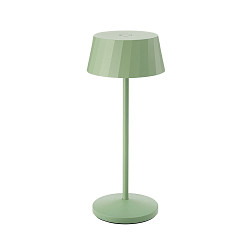 battery table lamp FACETTA down, CCT Switch, set of 1, with touch dimmer IP44, sage green dimmable