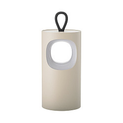 battery table lamp LUNARI with USB connection, CCT Switch, with handle, with touch dimmer IP44, mat, dune beige dimmable