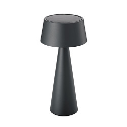 Lampe de table � accu SOLINO IP44, gris graphite gradable