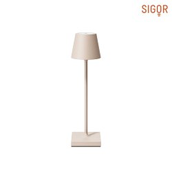 Lampe de table  accu NUINDIE POCKET IP54, beige dune gradable