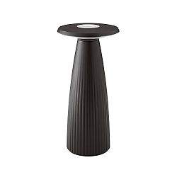 Lampe de table � accu NUFLAIR CCT Switch, avec variateur tactile, perfor� IP54, noir nuit gradable
