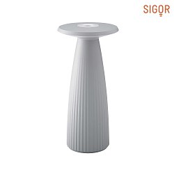 Lampe de table  accu NUFLAIR IP54, gris brume gradable