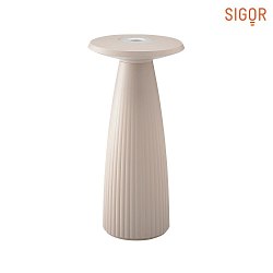 Lampe de table  accu NUFLAIR IP54, beige dune gradable
