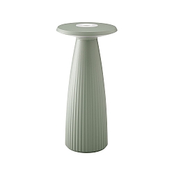 Lampe de table � accu NUFLAIR CCT Switch, avec variateur tactile, perfor� IP54, vert sauge gradable