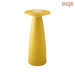 Lampe de table  accu NUFLAIR IP54, jaune soleil gradable