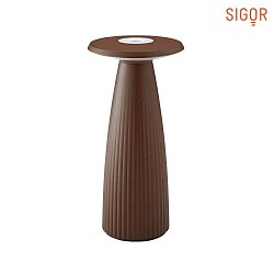 Lampe de table  accu NUFLAIR IP54, brun rouille gradable