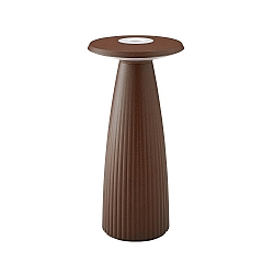 Lampe de table � accu NUFLAIR CCT Switch, avec variateur tactile, perfor� IP54, brun rouille gradable