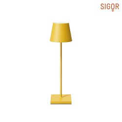 battery table lamp NUINDIE USB-C round IP54, sunny yellow dimmable