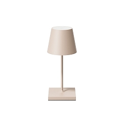 Lampe de table � accu NUINDIE MINI USB-C rond, CCT Switch, avec variateur tactile IP54, beige dune gradable