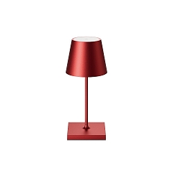Lampe de table � accu NUINDIE MINI USB-C rond IP54, anodis� rouge cerise gradable