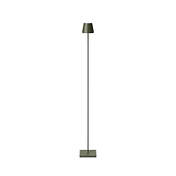 Lampadaire � accu NUINDIE USB-C rond IP54, vert sapin gradable