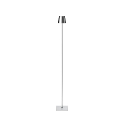 Lampadaire � accu NUINDIE USB-C haut / bas, avec connexion USB, CCT Switch, avec variateur tactile IP54, argent gradable