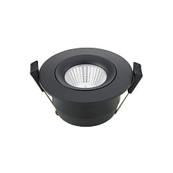 Lumière encastrée ARGENT pivotant IP54, noir gradable 8W 450lm 2000-3000K 36°