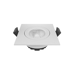 Lumière encastrée DILED angulaire IP20, blanche gradable 6W 370lm 2700K 45° 45° CRI 95