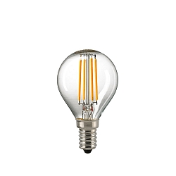 LED Filament light bulb DROP, 230V, � 4.5cm / L 8cm, E14, 4.5W 2700K 470lm 300�, clear