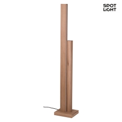 LED standing luminaire MANHATTAN, 2-flame, 37.5W 3000K 3500lm, with touch dimmer, oiled oak / anthracite