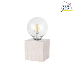 Lampe de table TRONGO SQUARE angulaire E27 IP20 chne blanc, transparent
