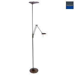 Steinhauer Floor lamp ZODIAC LED, 2 flames, with reading arm, silver