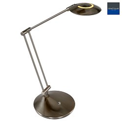 Lampe de table ZODIAC avec bras articul, direct / indirect, avec variateur tactile IP20, acier bross gradable