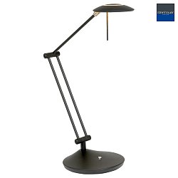 Lampe de table ZODIAC avec bras articul, direct / indirect, avec variateur tactile IP20, noir mat gradable