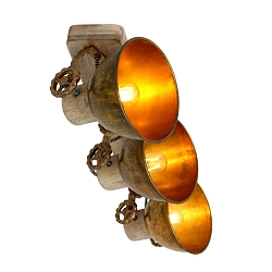 Mexlite Spot GEARWOOD, 3 flames, bronze