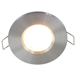 Lumière encastrée PÉLITE SPOT rond, rigide, avec câble ouvert GU10 IP44, acier brossé gradable