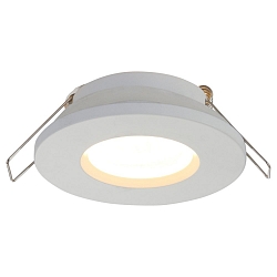 Lumière encastrée PÉLITE SPOT rond, rigide, avec câble ouvert GU10 IP44, blanc mat gradable