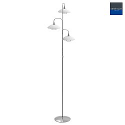floor lamp TALLERKEN 3 flames, with plug, with touch dimmer G9 IP20, steel brushed dimmable