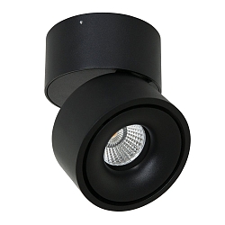 Luminaire de plafond FEZ à 1 flamme, rond, pivotant, rotatif, reculer IP20, noir mat gradable