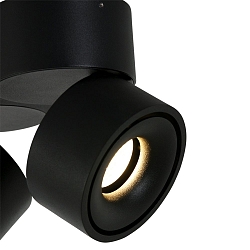 Luminaire de plafond FEZ à 2 flammes, ovale, pivotant, rotatif, reculer IP20, noir mat gradable