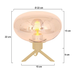 Lampe de table REFLEXION à 1 flamme E27 IP20, laiton gradable