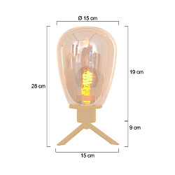Lampe de table REFLEXION à 1 flamme E27 IP20, laiton gradable