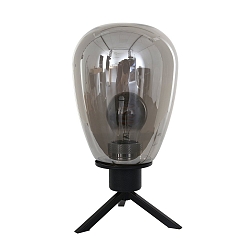 Lampe de table REFLEXION - Ø 15CM à 1 flamme, haut, avec interrupteur, avec prise de courant E27 IP20, noir mat 