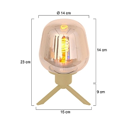 Lampe de table REFLEXION à 1 flamme E27 IP20, laiton gradable