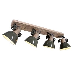 Mexlite Spot GEARWOOD, 4 flames, green