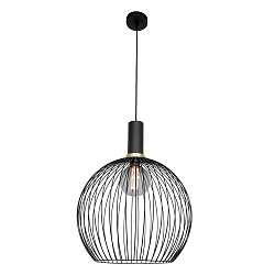 Luminaire à suspension AUREOLE Ø 42CM à 1 flamme, grand, rond E27 IP20, noir mat gradable
