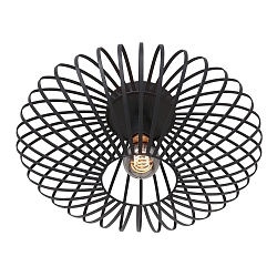Luminaire de plafond DUNBAR � 1 flamme, rond E27 IP20, noir mat gradable