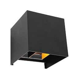 Luminaire mural d’extérieur MURO haut bas, forme en dé, réglable IP44, noir mat gradable