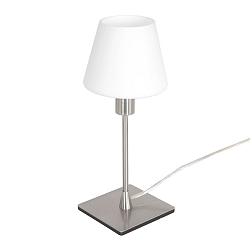 Lampe de table ANCILLA à 1 flamme, langue, avec fonction de commutation, conique E14 IP20, acier brossé gradable