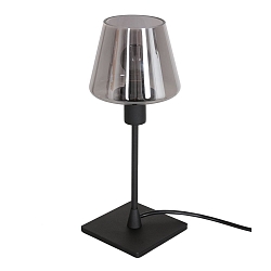 Lampe de table ANCILLA à 1 flamme, avec fonction de commutation, conique E14 IP20, noir mat gradable