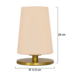 Lampe de table ANCILLA à 1 flamme, rond E27 IP20, laiton gradable