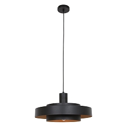 Luminaire � suspension FLINTER � 1 flamme, cylindrique, direct / indirect E27 IP20, noir mat gradable